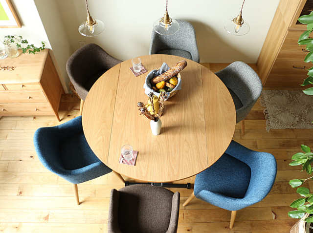 昇降・伸縮テーブル AILL（アイル） ナチュラル｜北欧・ヴィンテージ