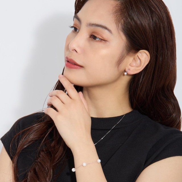 ブレスレット レディース あこや本真珠 花珠 7.0～7.5mm UP 5珠 パール