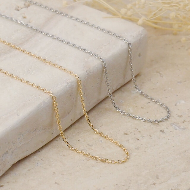 ゴールド チェーン ネックレス 18金 K18 アズキ 幅1.1mm 約2.18g 最長