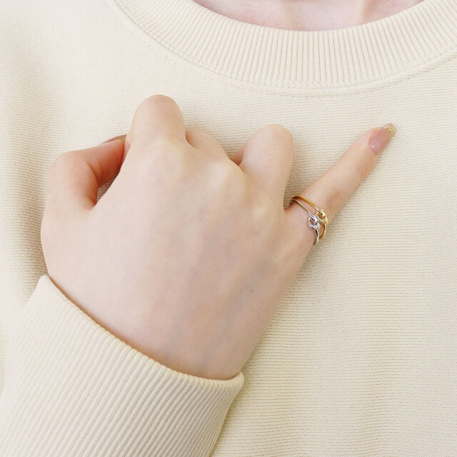 ピンキーリング レディース シルバー925 シルバー 結び目デザイン