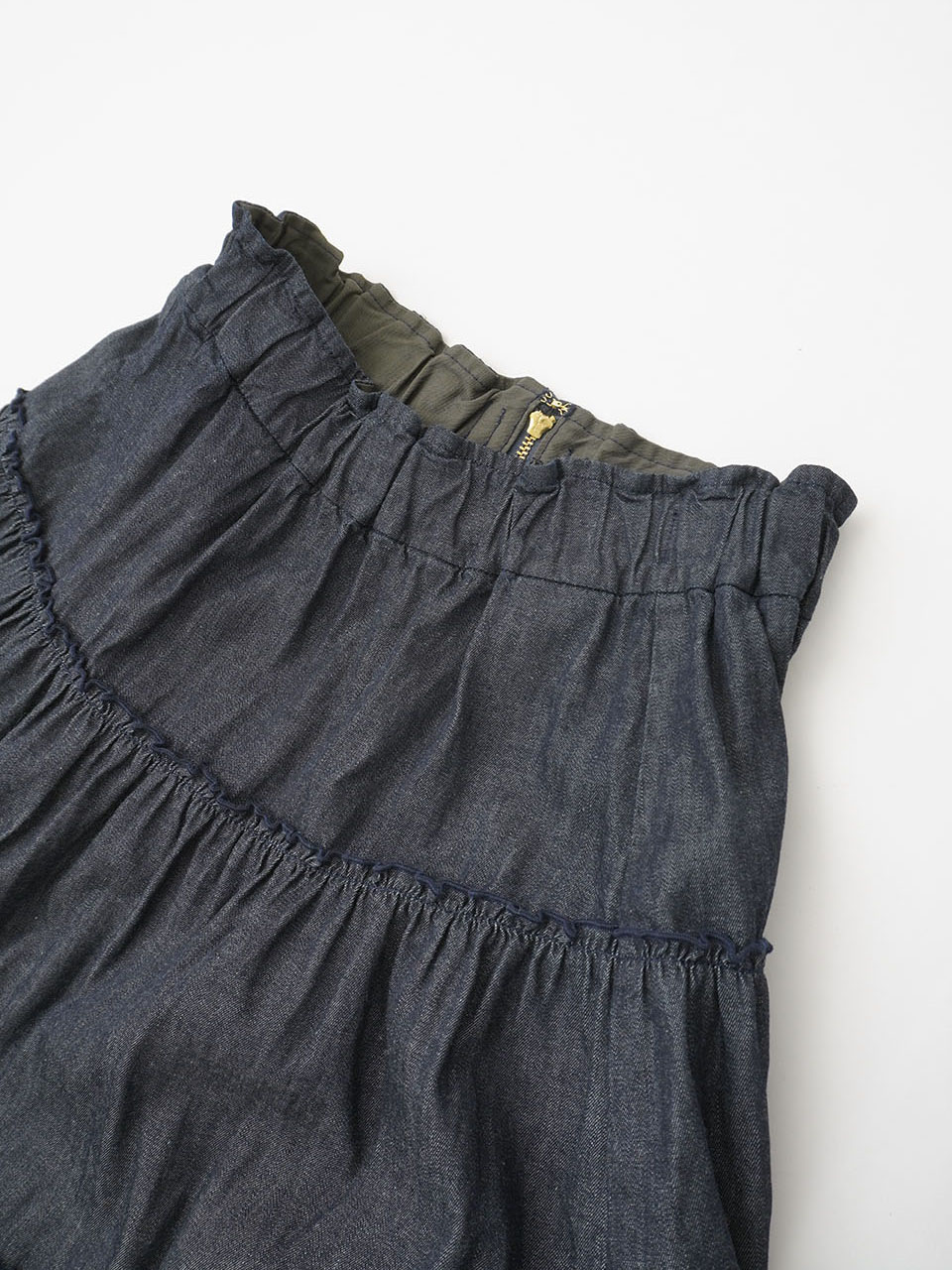 20／－ムラ糸ダンガリーティアードスカート