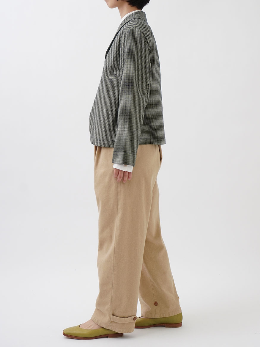 インディゴ千鳥ショール襟ジャケット