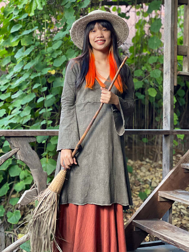 asana ヘンプコットン 厚手 ナウシカ チュニック・草木染め【パヤカ