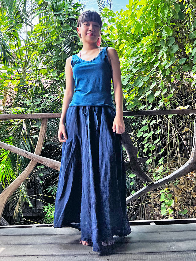 asana 麻100% バイアス スカート・草木染め【パヤカ オンラインショップ】