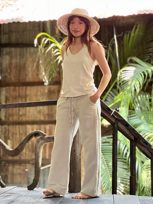 asana HEMP100% NEW イージーパンツ・きなり【パヤカ オンラインショップ】