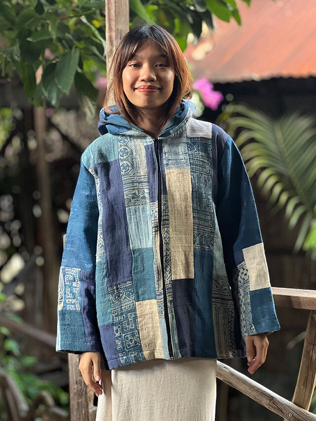 HEMP100% 草木染め パッチワーク ジャケット【パヤカ オンラインショップ】