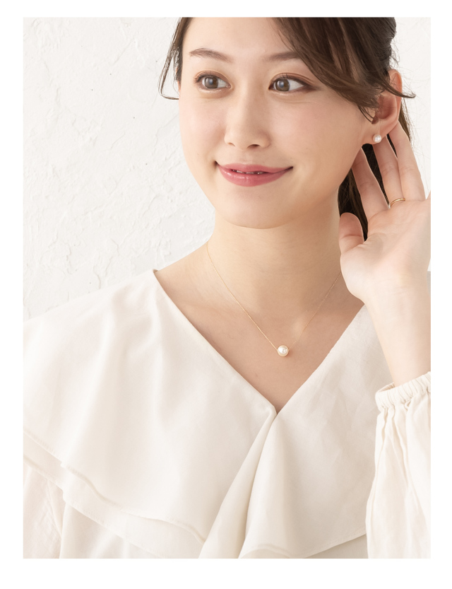 パール ネックレス 一粒 K18 花珠真珠 真珠ネックレス パール
