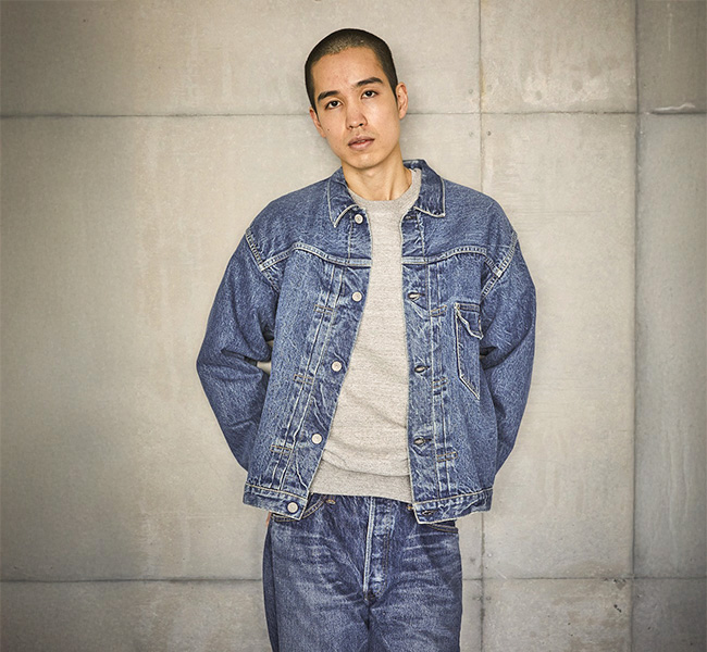 orslow オアスロウ TYPE1 PLEATED FRONT BLOUSE 2YEAR WASH デニム