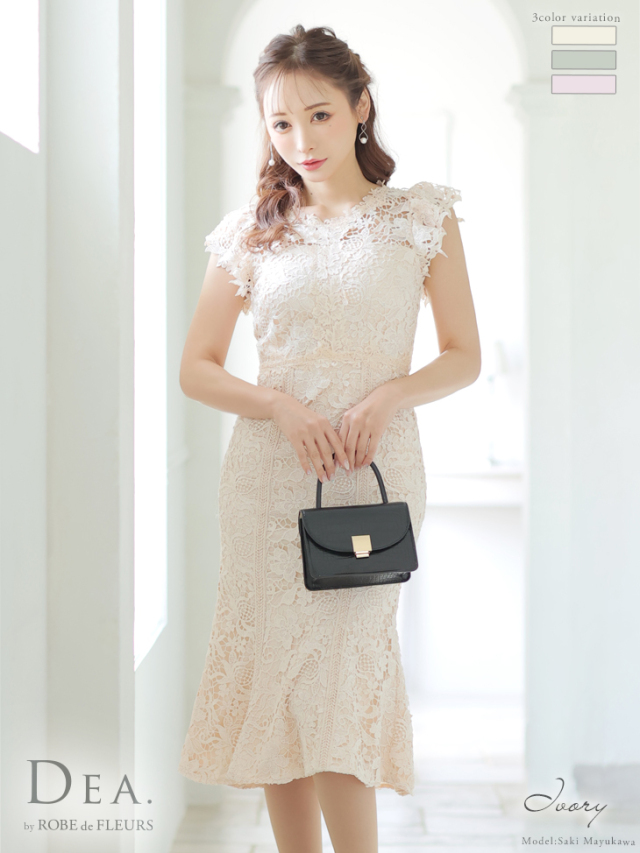 Lサイズあり】フローラルレースxマーメイドラインキャバドレス(DE2548)