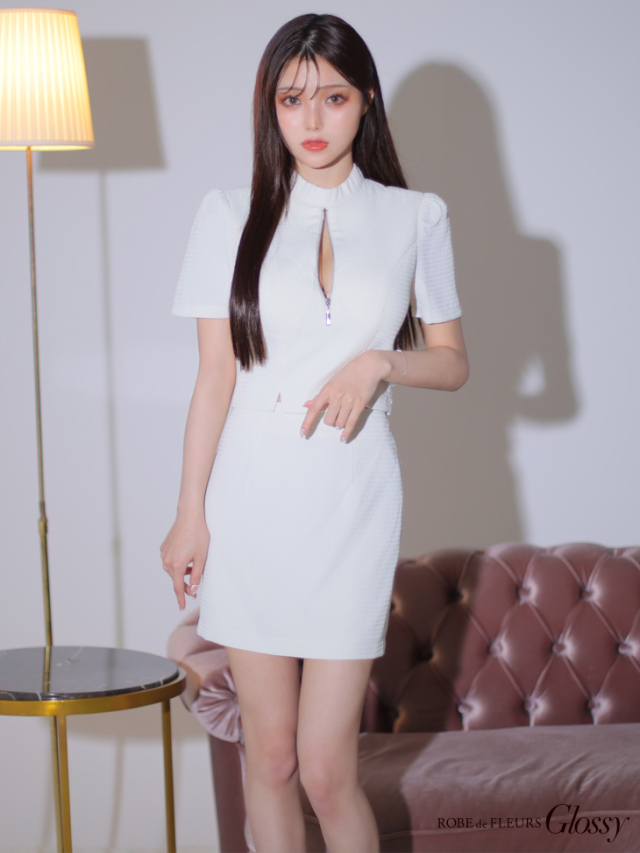 XSサイズあり】フロントジッパーセットアップミニキャバドレス