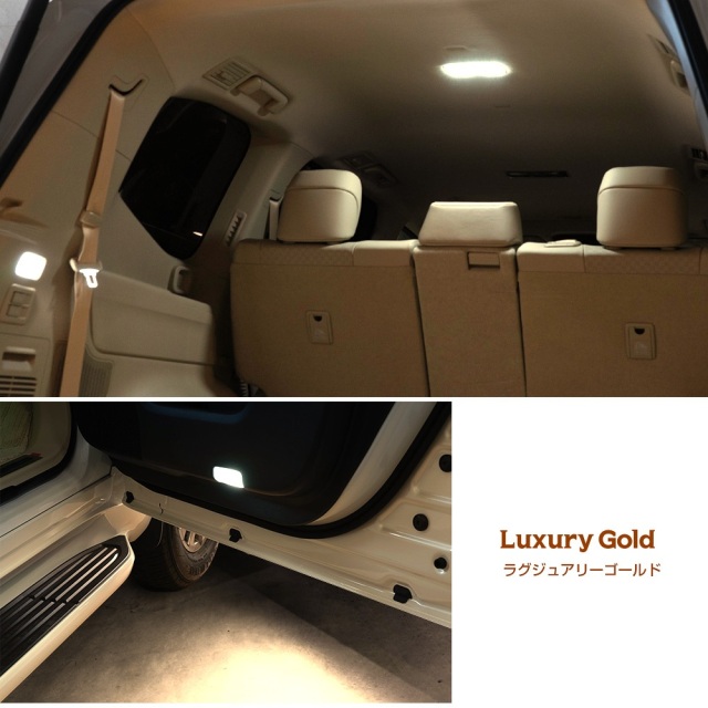 ランドクルーザー 300系 LEDルームランプ セット 6p ホワイト ゴールド