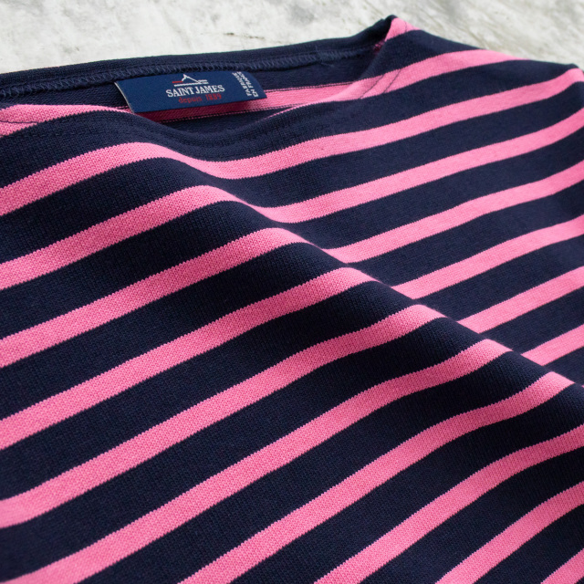 ウェッソン “ボーダー”［ネイビー/ネオンピンク]：セントジェームス