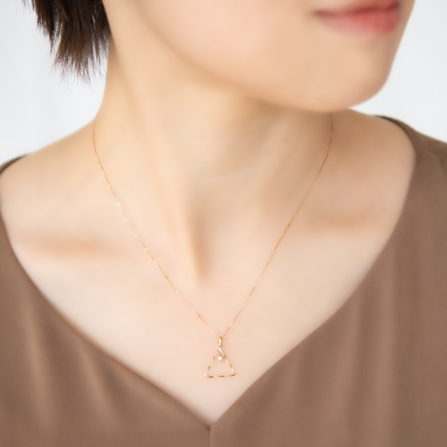 ネックレス K10ピンクゴールド ダイヤモンド アクセサリーPePe