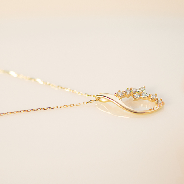 ネックレス K10イエローゴールド ダイヤモンド アクセサリーPePe