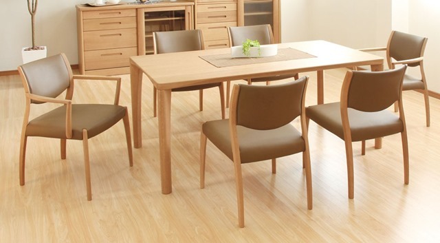 浜本工芸 ダイニング7点セット No.5400 DT-5400(1650) /DC-5400 DA