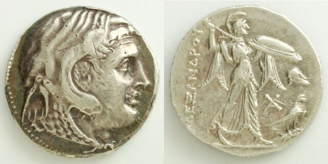 限定1セット】アレキサンダー大王 古代ドラグマ銀貨カフリンクス