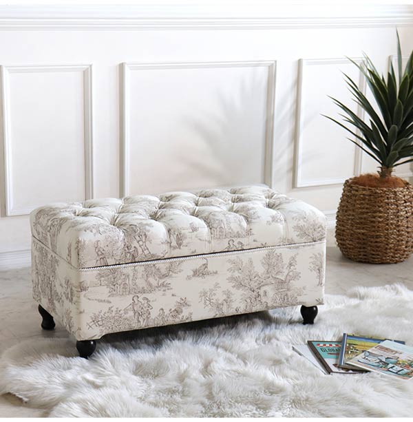 ジェニファーテイラー 収納付きベンチ Toile de Jouy｜おしゃれ