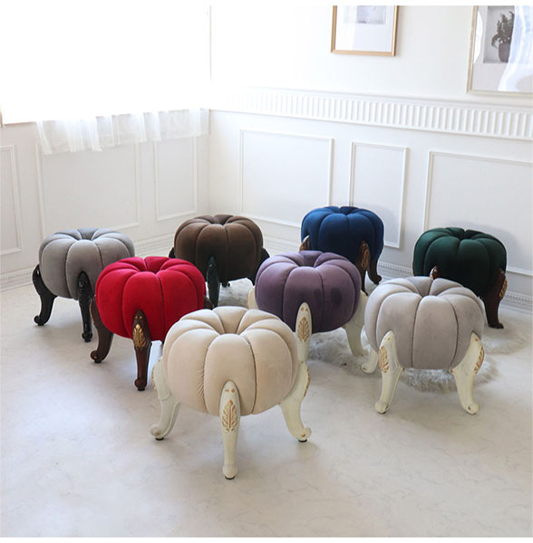 パンプキンスツール かぼちゃ チェア オットマン 姫系 ロココ調