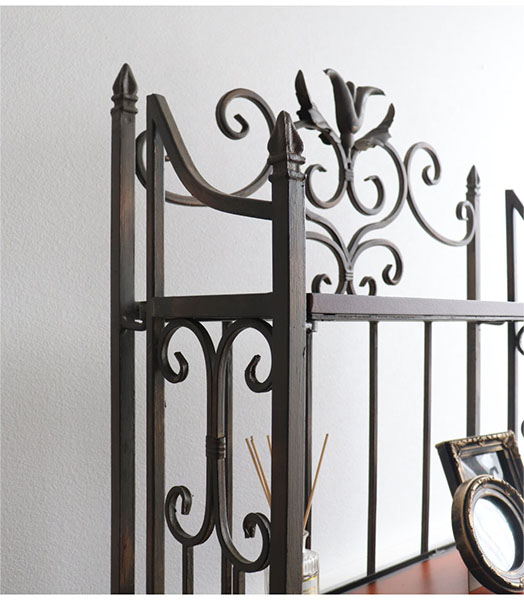 輸入家具 アイアン オープンラック 幅52cm アンティーク調 おしゃれ