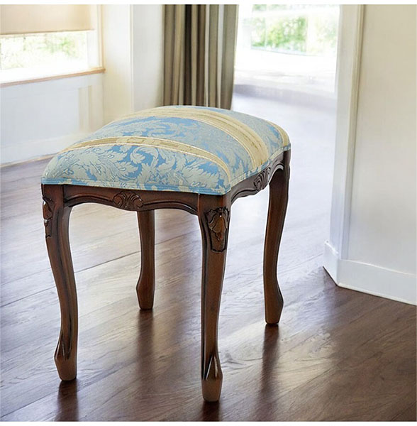 マリナカッシーリ 猫脚スツール (ストライプブルー）｜Y-KAGU(輸入家具