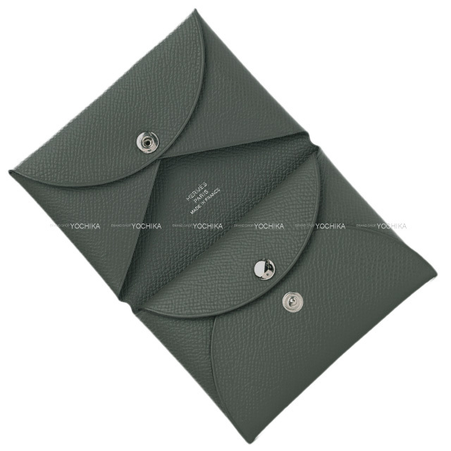 HERMES エルメス カードケース カルヴィ デュオ ヴェルソ ヴェール