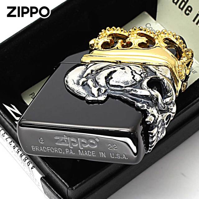 Zippo ジッポー スカル ドクロ 骸骨 スカルクラウン メタル チタン