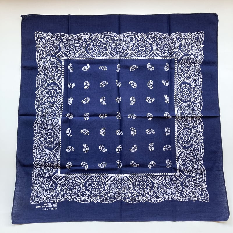 ヴィンテージ バンダナ ネイビー 1970s ／16 | MILMOUNTAIN STORE