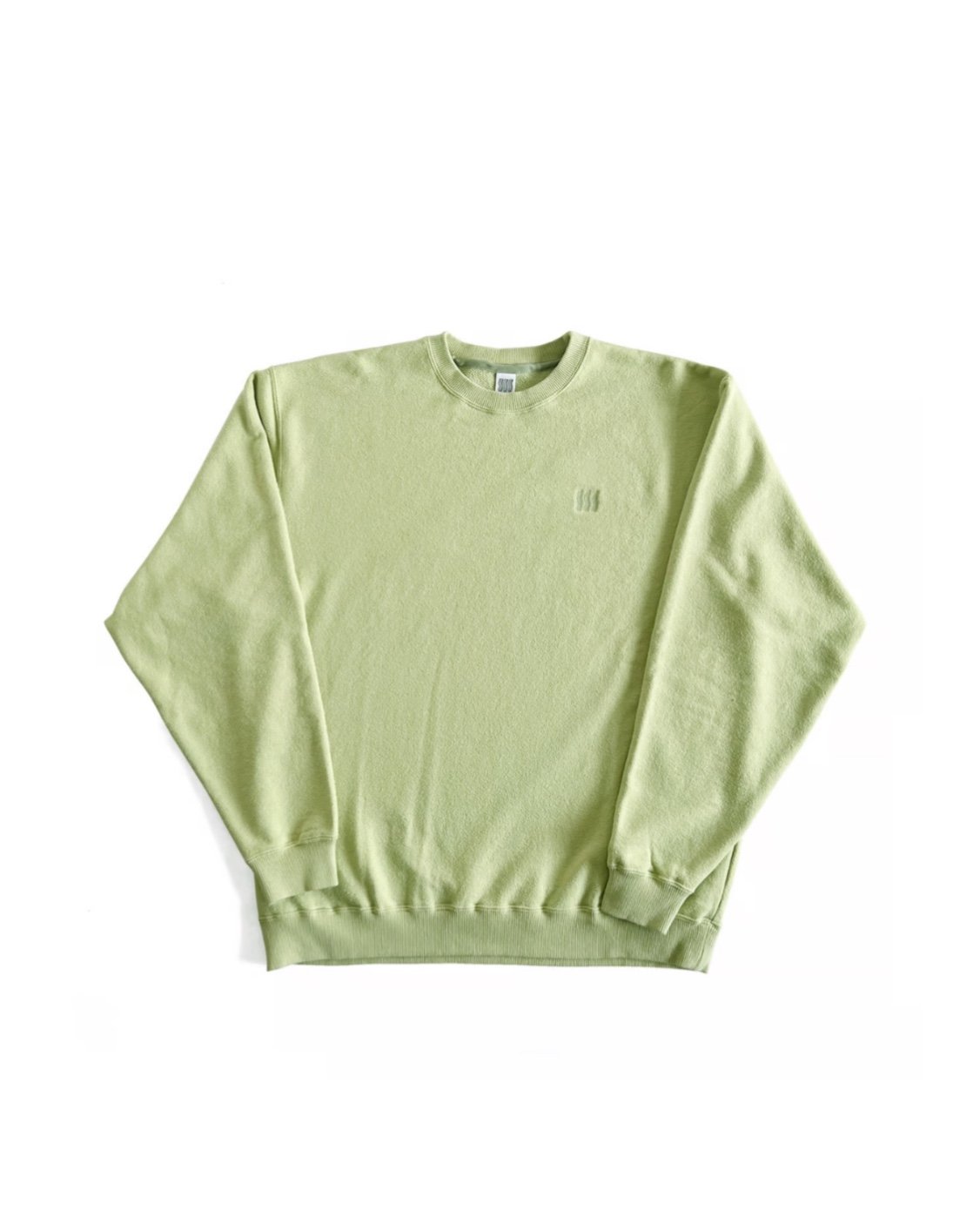 COMFORTABLE REASON「Boucle Logo Sweat」lime. | go