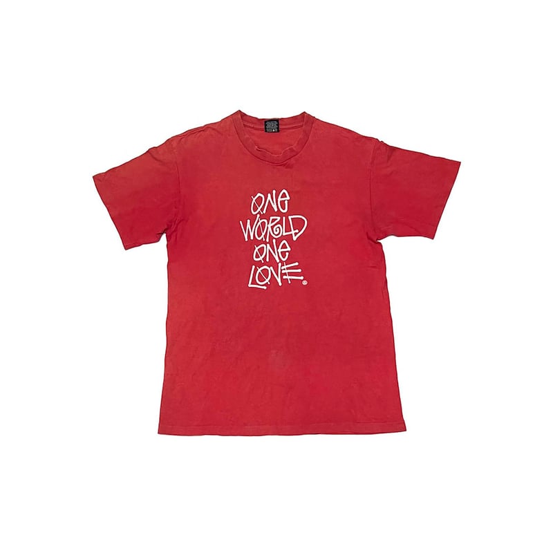 USED】90's STUSSY ONE WORLD ONE LOVE T-SHIRT |