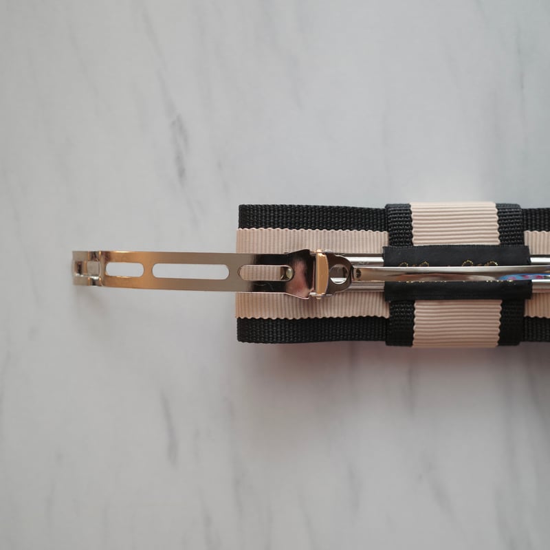 12/25(木)21:00再入荷】bicolor ribbon barrette | ENEU