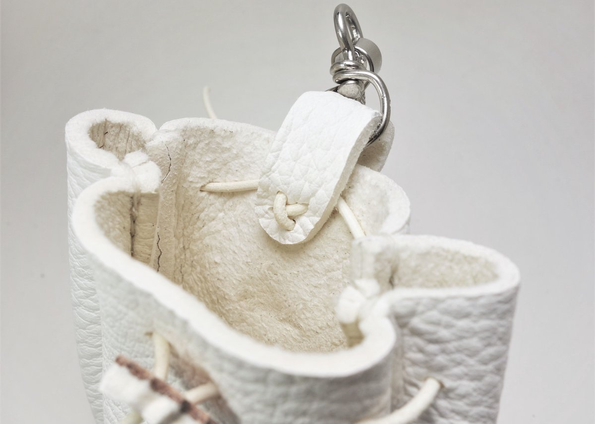 JUNKHEAD ディアスキン 鹿革巾着ポーチ白 WHITE | JUNKHEAD LEAT