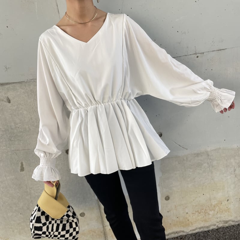 キャンディスリーブブラウス（ホワイト) | COPINE