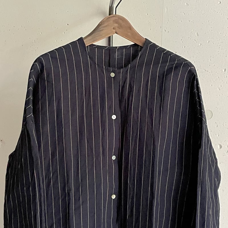 YAMMA 丸首ボタンワンピース/会津木綿/袖丈+20㎝ | zakkayaline