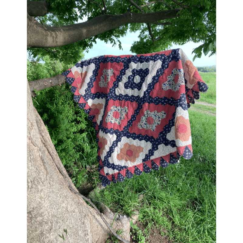 USED] vintage キルティング ラグ 110×110cm | garden730