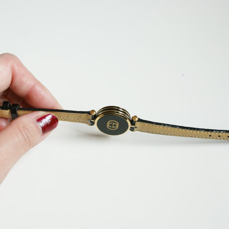 GUCCI グッチ シェリーライン ブラック レザー 腕時計/ ヴィンテージ