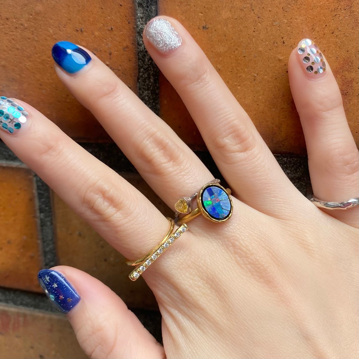 Mosaic opal ring | nananbijouxxx