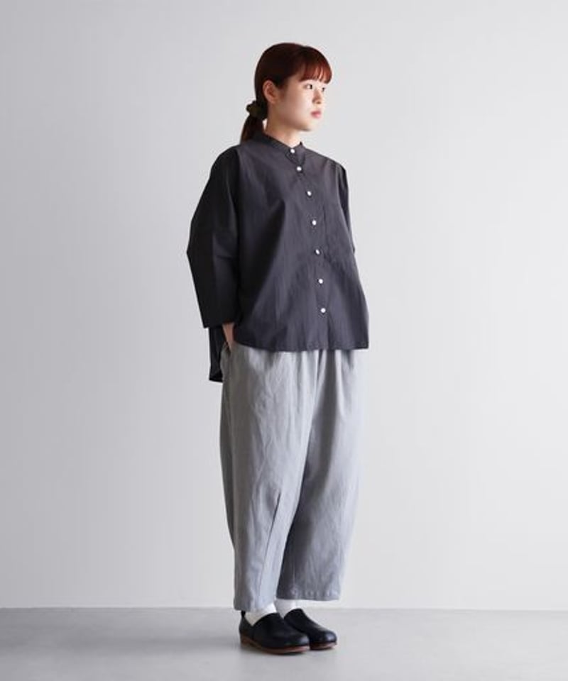 HUIS | やわらかシーチングコットンバルーンパンツ（ライトグレー