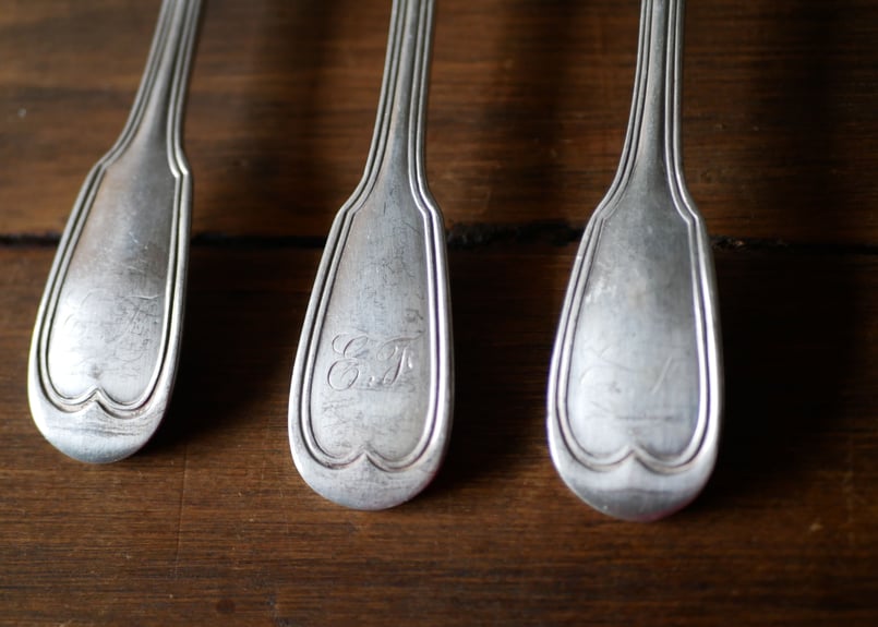 在庫→1 CHRISTOFLE クリストフル シルバースプーン モノグラム