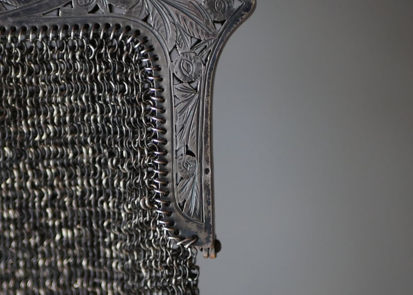 純銀 スターリングシルバー サック メッシュバッグ フランス