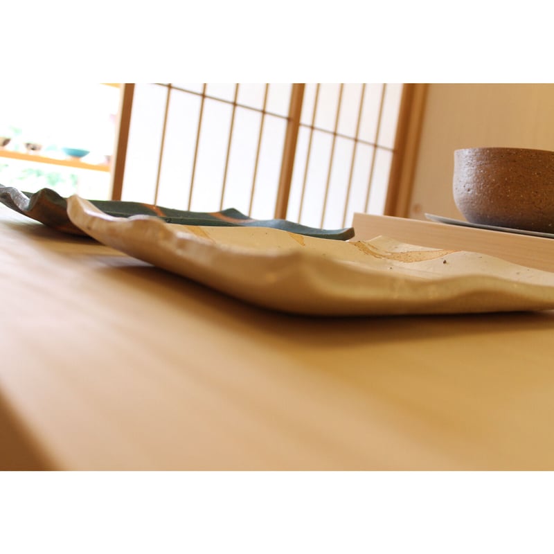 沖縄 大嶺實清さん 白釉 長方形 角皿 大嶺工房 やちむん≪送料無料