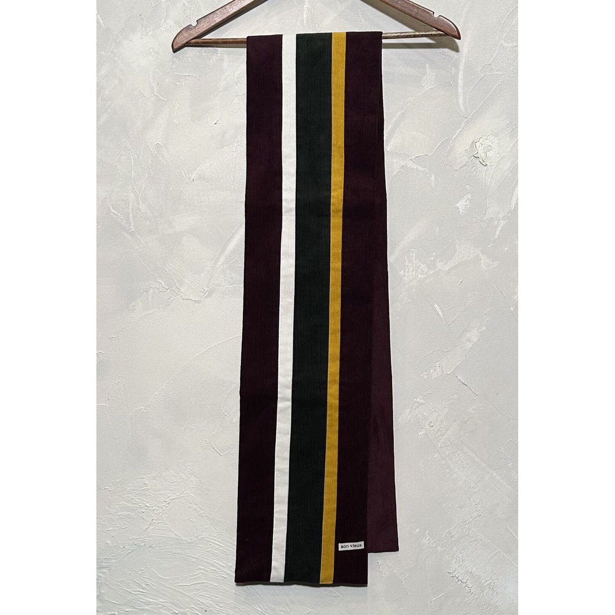 Bon Vieux オリジナル コーデュロイ スクールマフラー #ボルドー