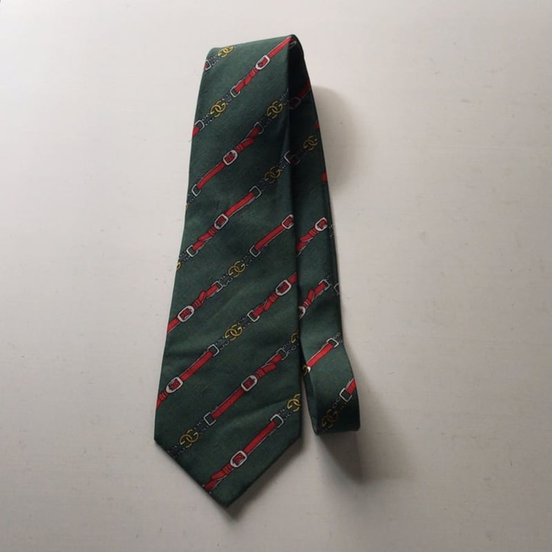 GUCCI オールドグッチ ヴィンテージ ネクタイ 筆記体ロゴ シルク100