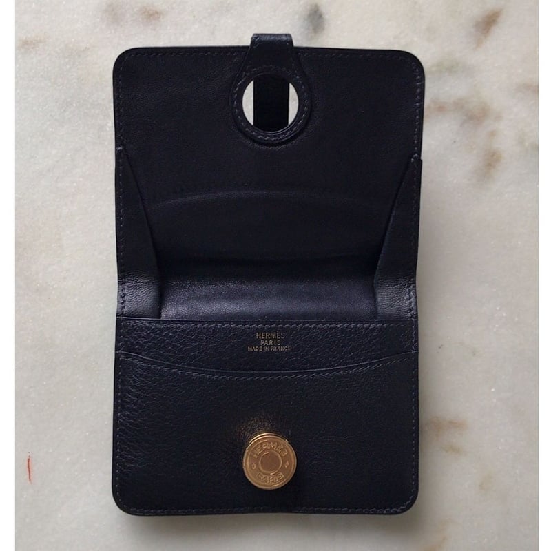 HERMES エルメス ドゴンコンパクト コインケース トゴ ブラック