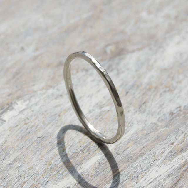 シルバープレーンリング 1.5mm幅 槌目 3号～27号｜WKS PLANE RING 1.5