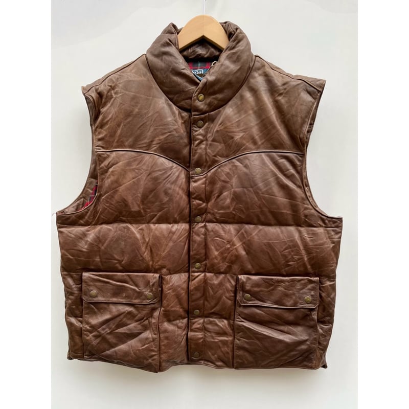 90s Ralph Lauren LEATHER DOWN VEST Size XXL | K