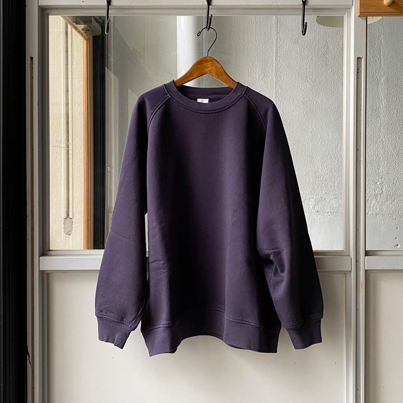 COMOLI コットン吊裏毛 クルーネック FADE NAVY | Less Higas