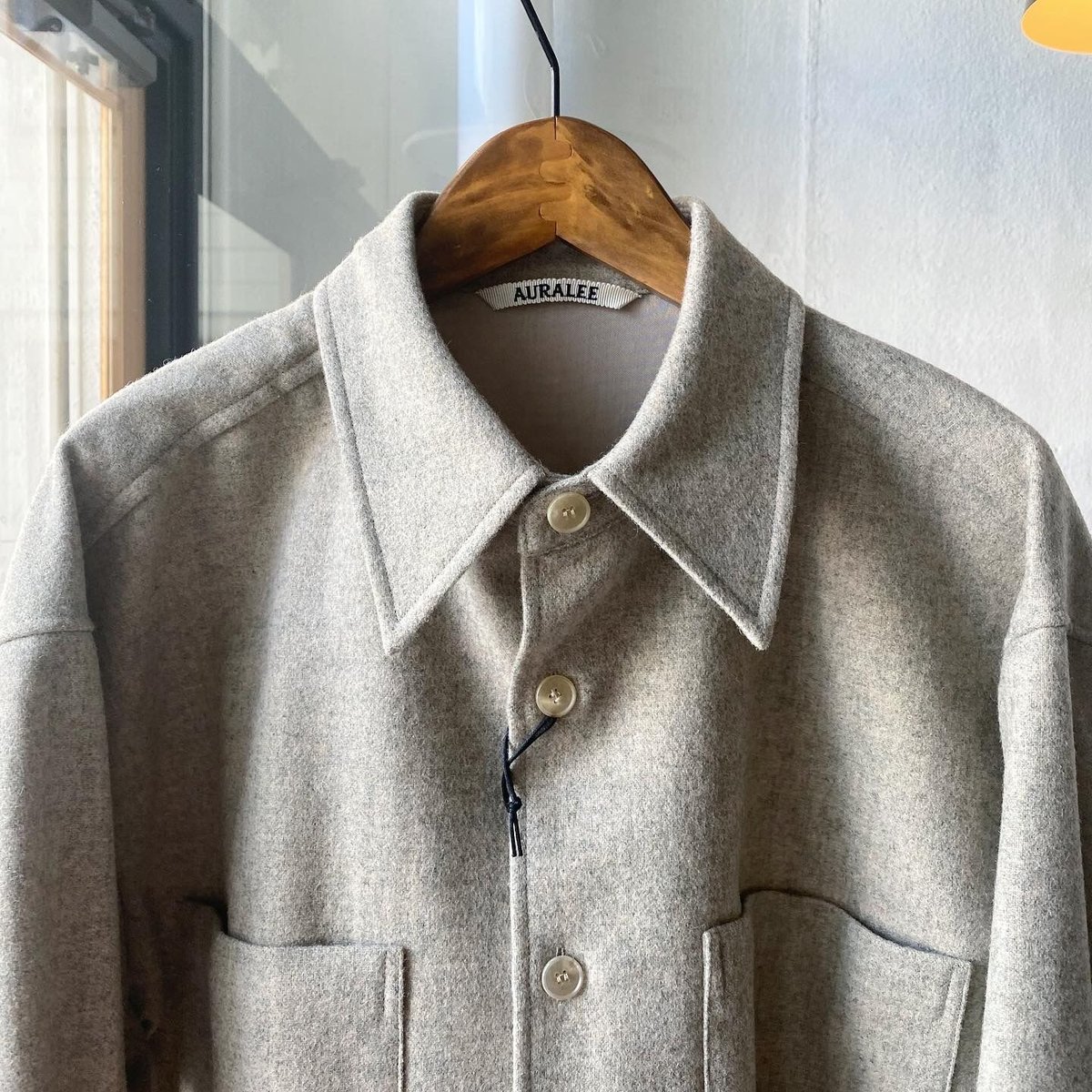 AURALEE SUPER MILLED SHETLAND WOOL SHIRTS