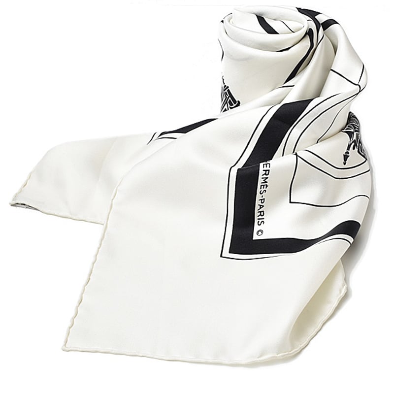 エルメス スカーフ HERMES スカーフ カレ90 シルクツイル 馬車/ロゴ