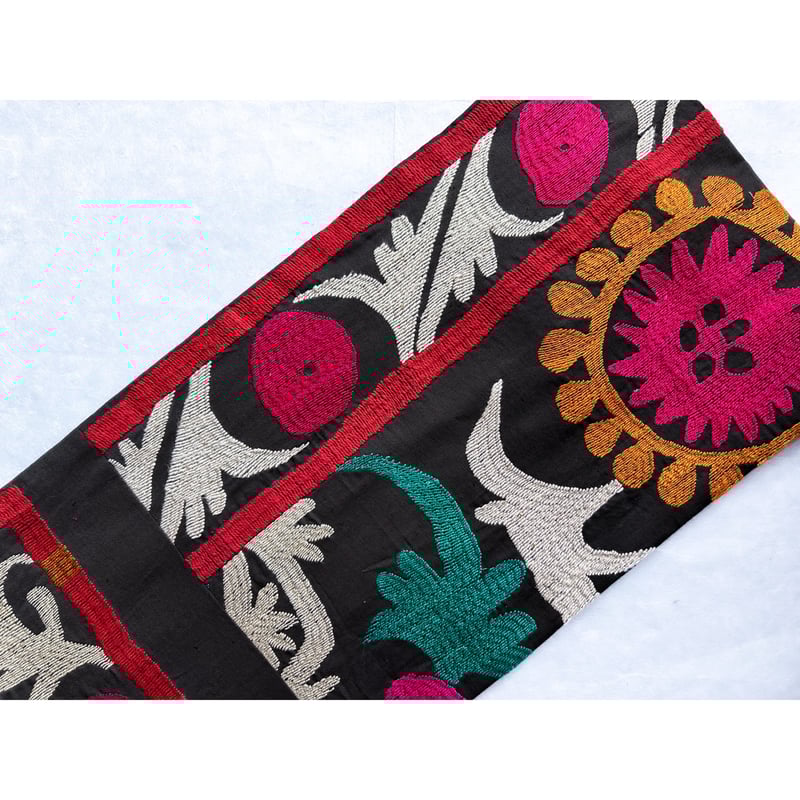 タジキスタン スザニ刺繍 九寸名古屋帯 -関東巻き専用- （仕立て上り