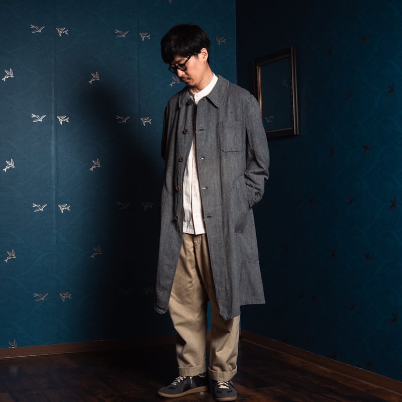 30-40s French Vintage VETRA Black Chambray Atel